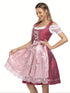 Damen Schürzenkleid mit quadratischem Kragen und Spitzenverzierungen – Traditionelle und kulturelle Kleidung